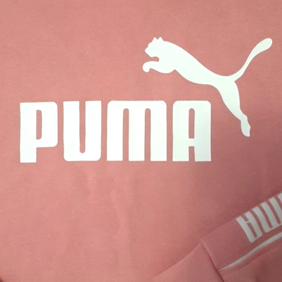 PUMA Hoody Soft Candy Pink with White Logo on Front & Arms Size M - Picture 3 of 14